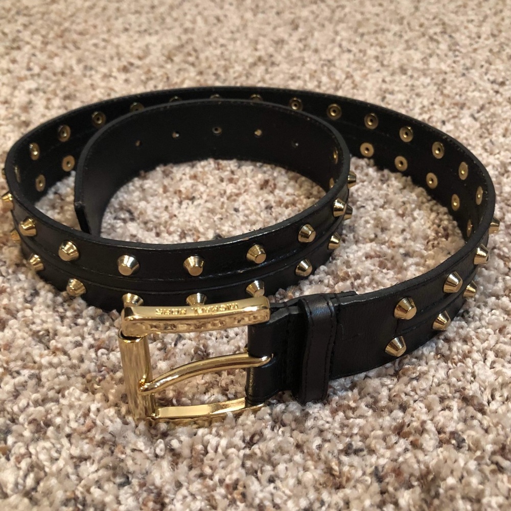 Michael Kors Authentic Leather Studded Belt
